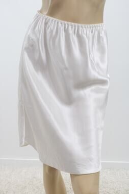 Vintage Farr West Half Slip sz S White Glossy Shiny soft Satin USA EUC